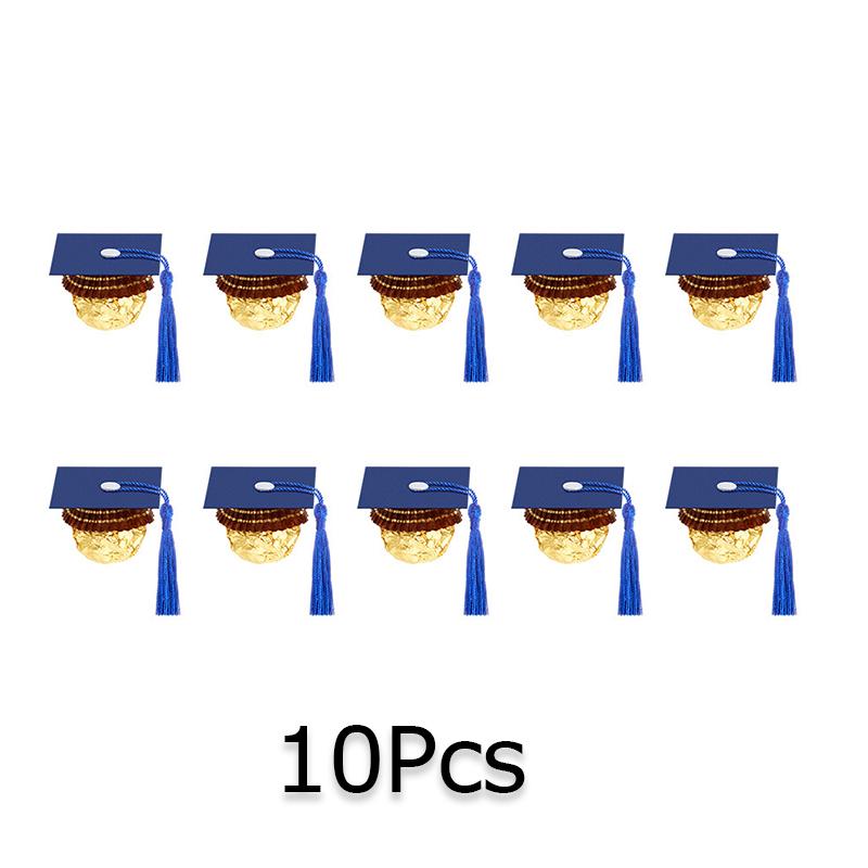 10 шт. бумажные украшения для торта и винных бутылок, мини-черные выпускные колпачки, украшения для выпускного вечера