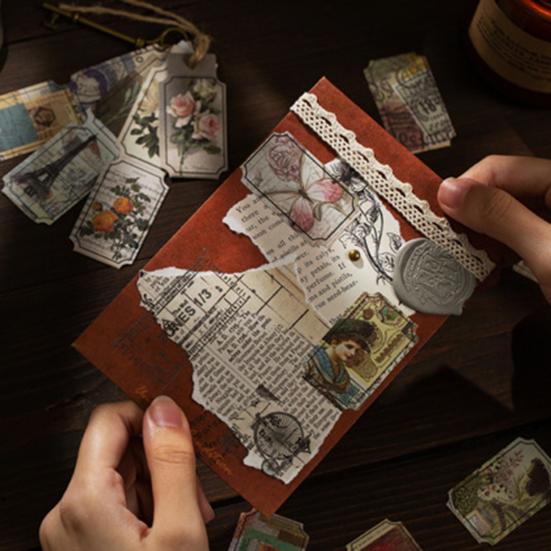 40Pcs DIY Vinyl Art Easy To Paste Great Self-adhesive Vintage Botanical Diary Note Handbook Stationery Stickers Material Sticker