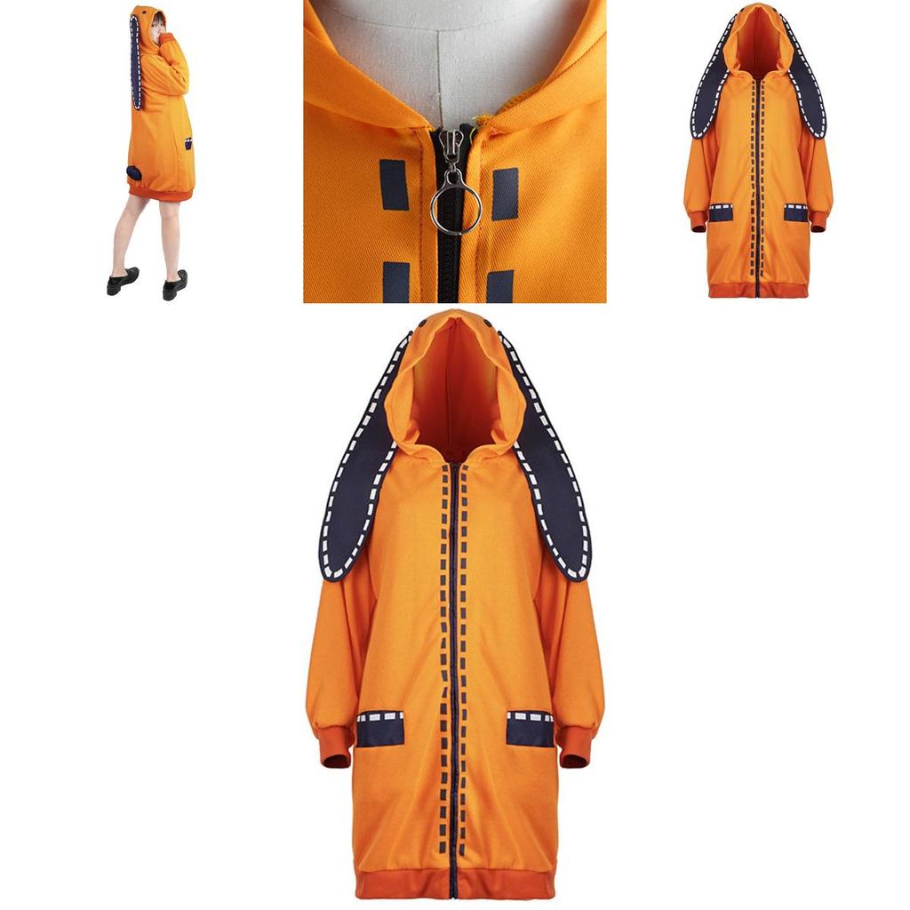 Kakegurui Азартный игрок Руна Ёмодзуки Косплей Костюм Уютное Худи Пальто