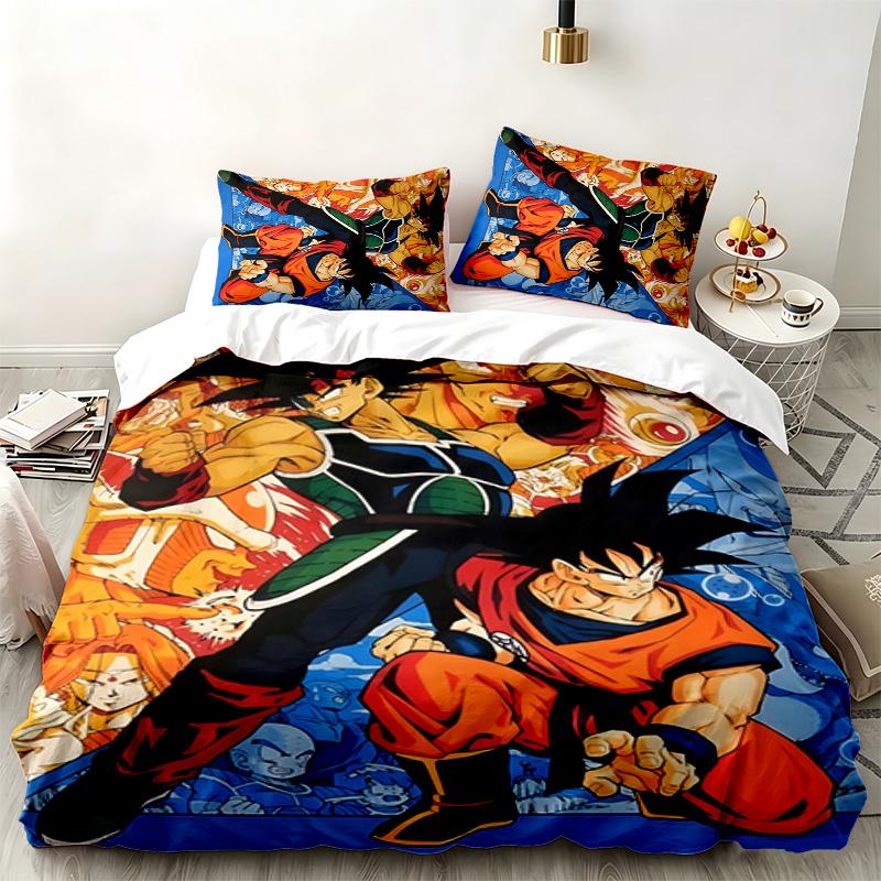 Dragon Ball 3pc set Perfect for bedroom use Comfortable bedding set includes a duvet cover and two pillowcases Ideal birthday or Christmas gift
