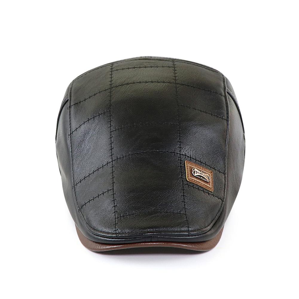 Кепка газетчика мужская верх из искусственной кожи Gorras Planas Duckbill берет шляпа зима осень теплая плоская кепка винтажная мужская бойна шляпы Гэтсби