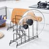 Kitchen Metal Storage Rack Modern Strong Load Bearing Multi-functional Countertop Pot Lid Cutting Board Plate Cutter Display Organizer Holder