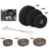 High Quality 2.5cm*5M 10M 15M Titanium/Black Exhaust Heat Wrap Roll for Motorcycle Fiberglass Heat Shield Tape with Stainless Ties