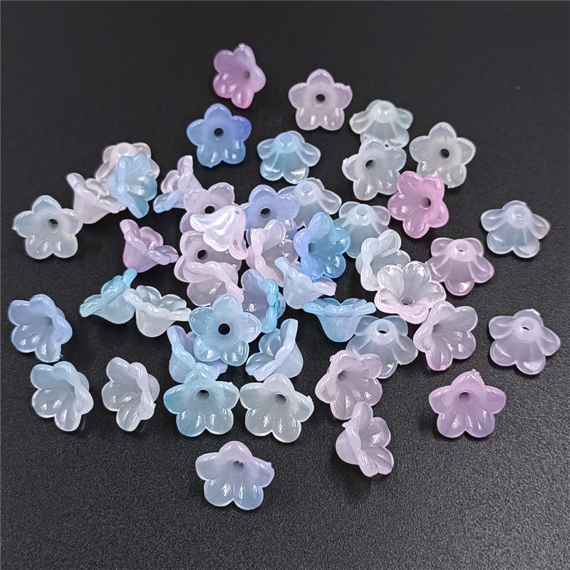 Бусины Рог Держатель для цветов Имитация глазури DIY Аксессуары для волос Изготовление ювелирных изделий для серег Ожерелья Мода 20 шт. Двухцветный окрашенный акрил