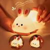 Night Light Silicone Big Face Rabbit Tap USB Rechargeable with Dimmable Timer Soft Eye-Protective LED Night Light