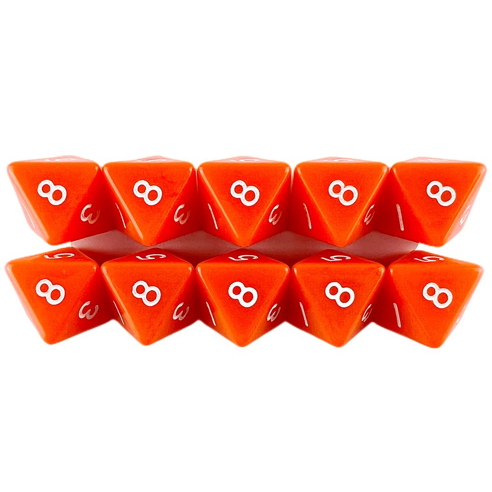 DND Dice 10pcs Multi-sided Game Dice Opaque Die for DND Role Playing Board Game - 8 Sided Dice