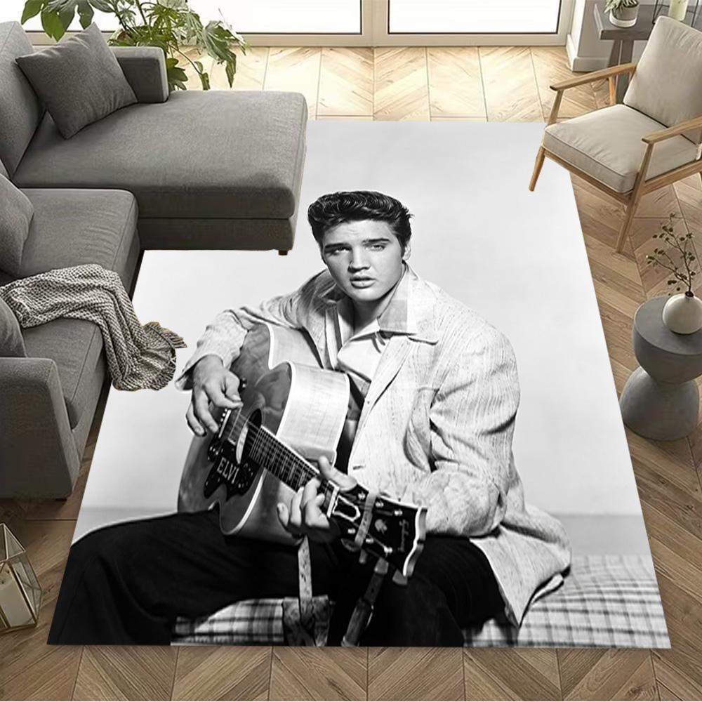 Elvis Presley's Iconic Smile Floor Rug Office Rug Design for Game Room Playrooms Kitchen Foyer Anti-slip Rug Anime Office Decor