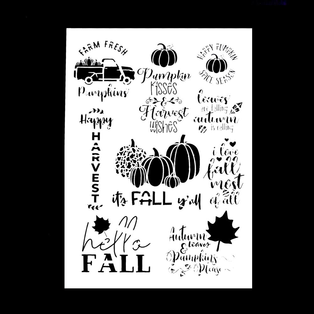 A4 Size Decorative Reusable Pumpkin Stencil Template Painting Stencils for DIY Crafts Scrabooking Painting On Wood,Canvas,Floor,Wall and Tile