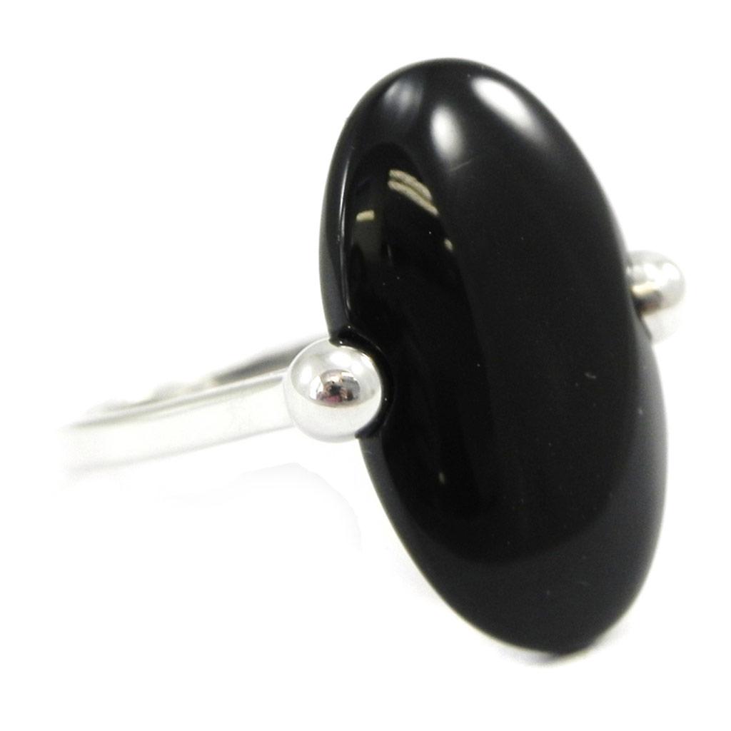 Silver Ring 'Angela' Black