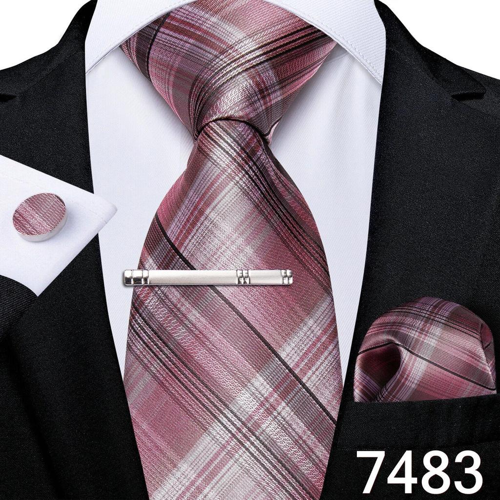 Набор для Мужчин: клетчатый галстук 8,5 см, клип и запонки в клетку