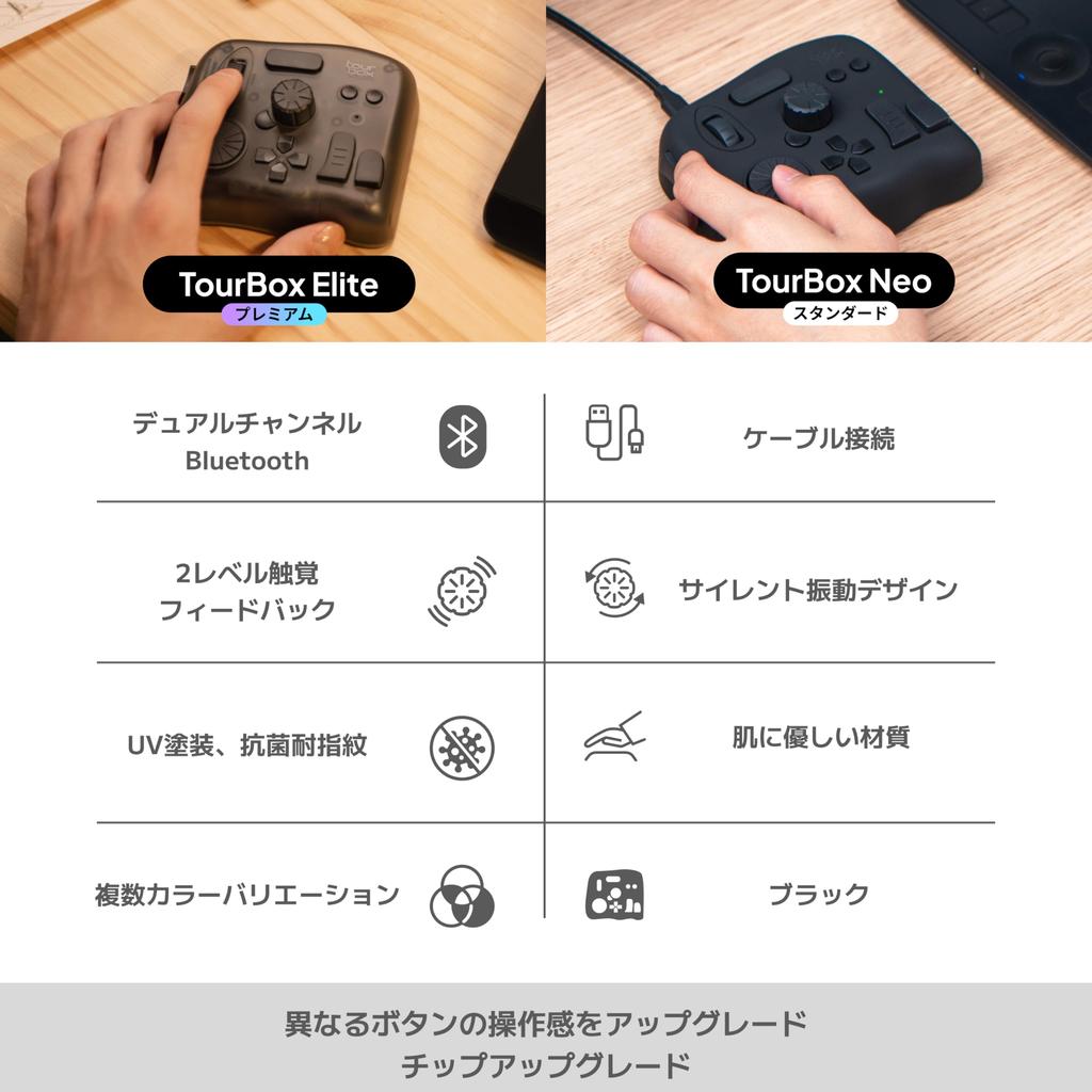 TourBox Elite Left Hand Device Bluetooth Haptic Feedback Video Movie Editing Modeling Color Correction Photo Processing Illustration Blind Operation