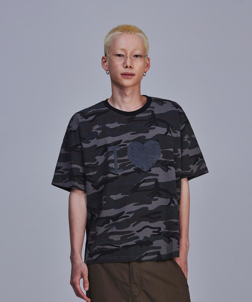 SCALLYWAG I Love Crop T-Shirt [Camo]