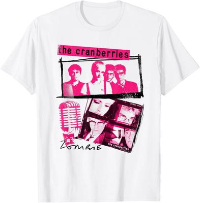 Винтажная футболка группы The Cranberries с коллажем в розово-черных тонах