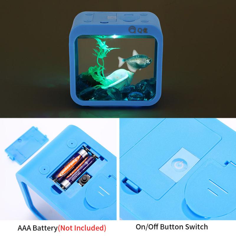 Горячий! 5 цветов коробка для рыбы со светом креативный съемный мини-футляр аксессуары для аквариума