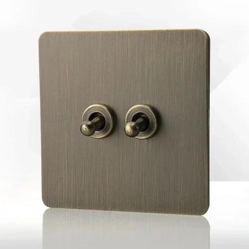 Ретро ЕС FR металлическая панель настенный выключатель света розетка вилка, бронзовая антикварная нержавеющая сталь немецкая розетка 16А с зарядкой USB