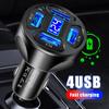 Автомобильное зарядное устройство Быстрая зарядка Quick Charge 4USB+3.1A Адаптер для автомобильного зарядного устройства мобильного телефона для IPhone 16 Pro 15 Samsung Type C PD Зарядное устройство