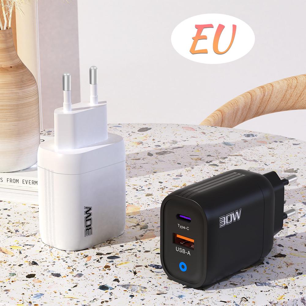 30-ваттное многопортовое USB-C и USB-зарядное устройство Super Fast с поддержкой международных вилок