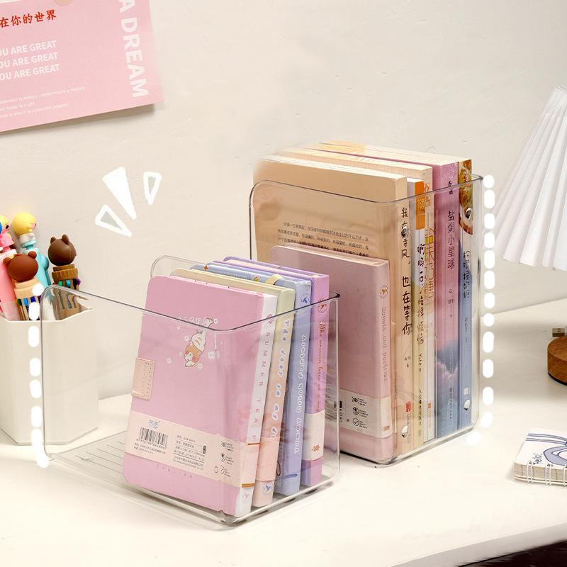 Portable Acrylic Book Stand Transparent Free Combination Bookshelf U-Shaped Book Folder Desk Storage Rack Home Office