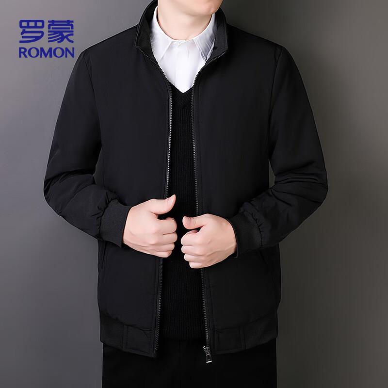 ROMON Men's Fleece-Lined Stand Collar Jacket