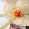 Lace bow straw hat women's summer French big brim sunshade sun hat seaside beach vacation sun hat