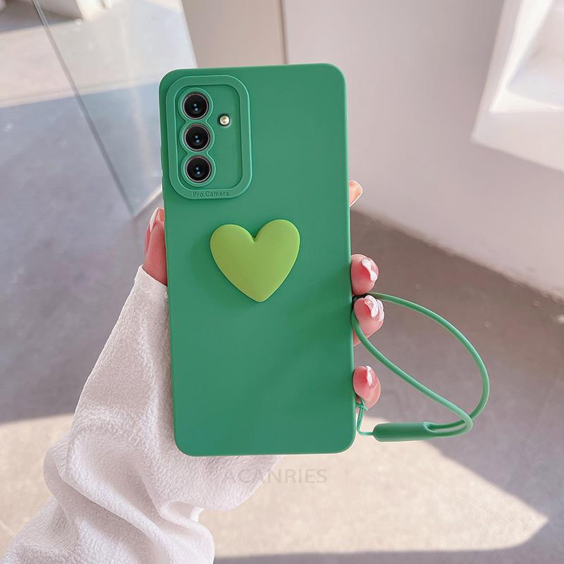 Силиконовый чехол-ремешок с сердечком для Samsung Galaxy A54 A34 A14 A13 5g A24 4g A04s M34 M54 M23 M52, чехол для камеры