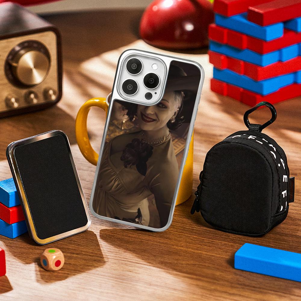 Pop ins thriller evil daughter poster Phone Case for iPhone 16 15 14 13 12 11 Pro Max Sheepskin Silver-edged protective case