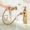Bathroom Ceramic Handle Basin Faucets Pull Out Mixers Sink Faucet Washbasin Taps Water Tap Tapware Crane Brass Material