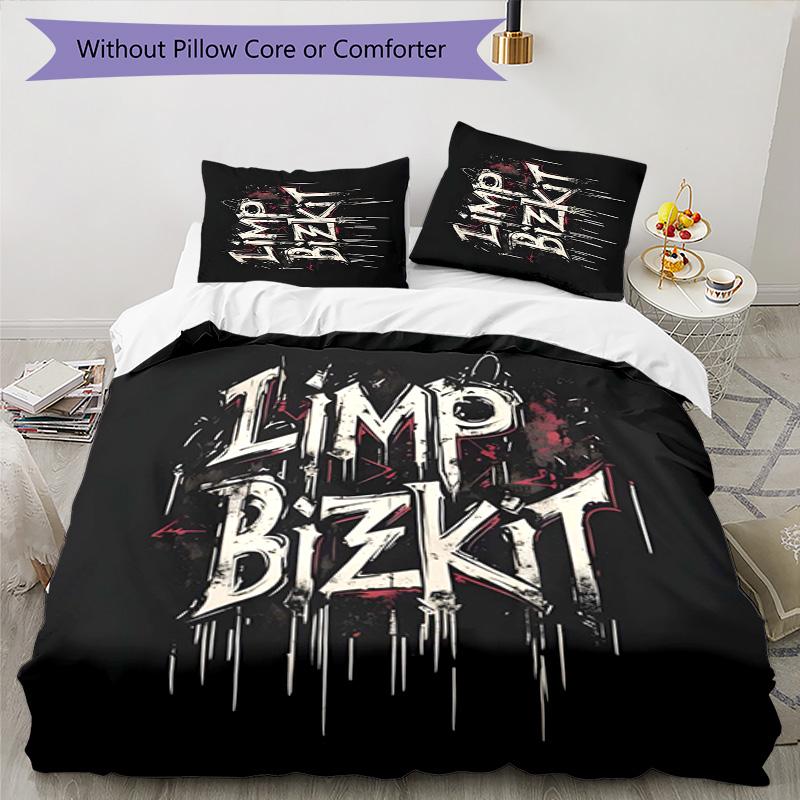 Limp Bizkit 3pcs Bedding Set Duvet Cover Closure Includes 1 Duvet Cover & 2 Pillowcases for All Seasons Bedroom Home Dorm Decor