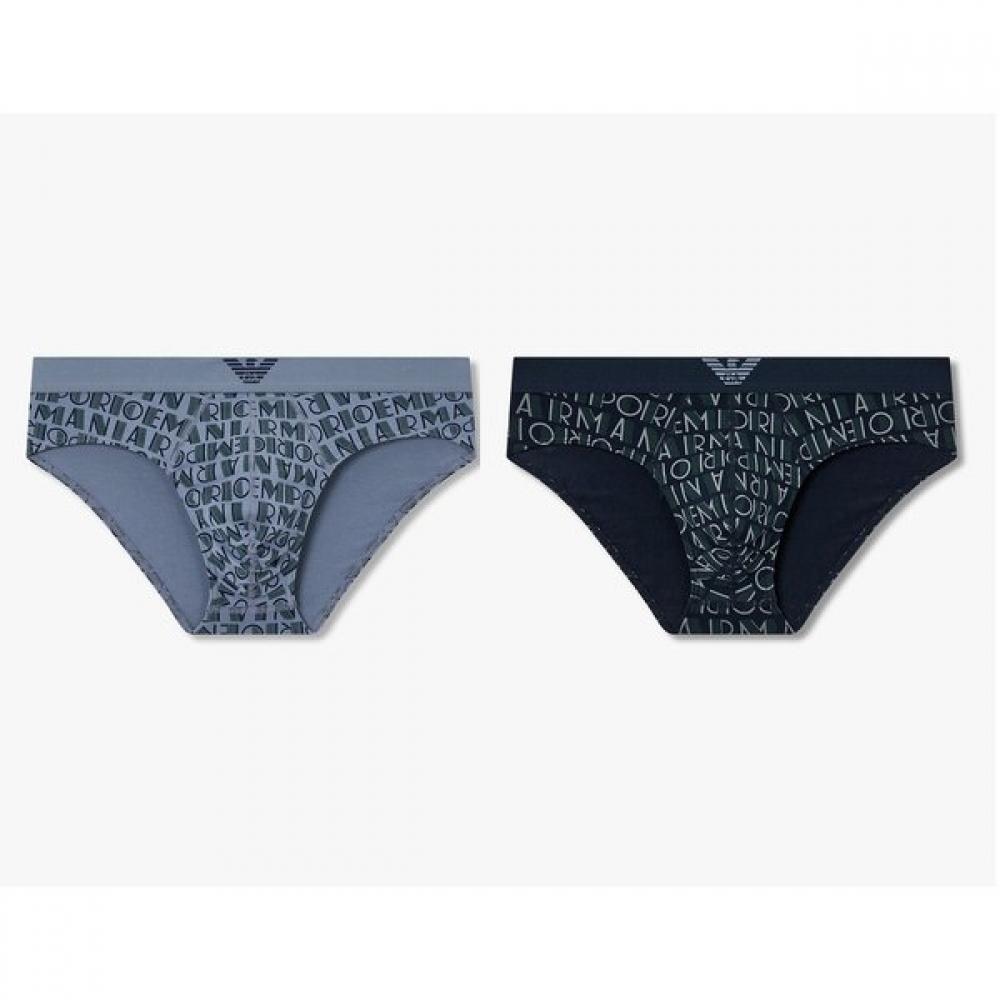 Emporio Armani Мужские хлопковые трусы с полосатым узором 2 шт. 0815311039 081531104