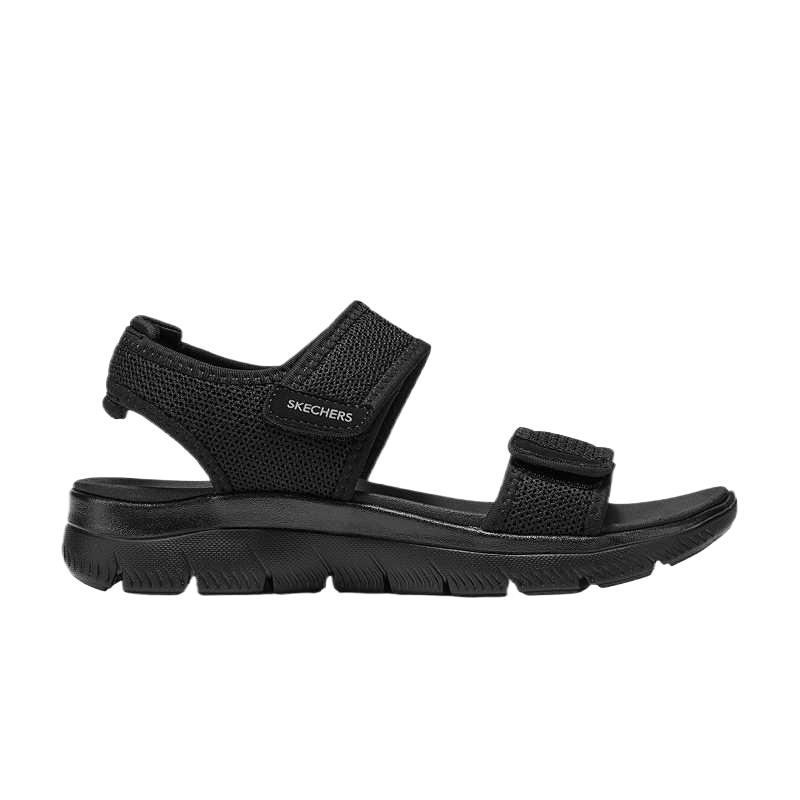 Skechers Спортивные удобные сандалии на липучке, однотонные, для пляжа, женские, 163158-BBK