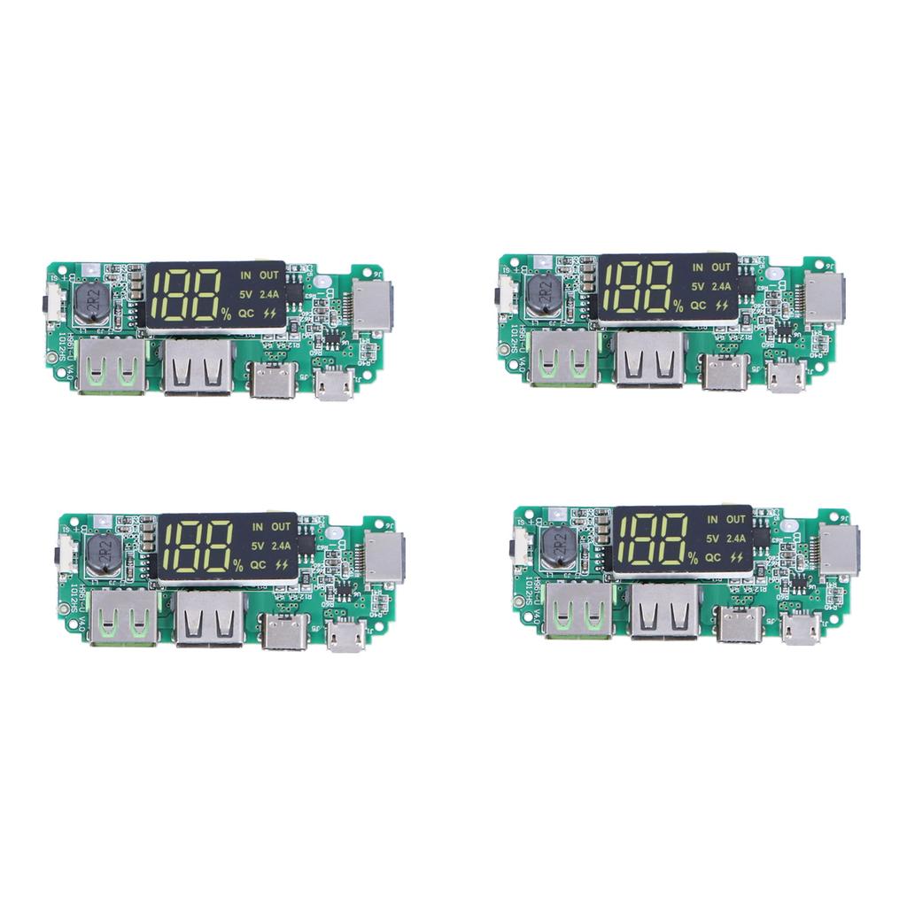 4 шт. Плата зарядки мобильного питания Двойной USB 5 В 2,4 А Модуль с защитой от перезаряда