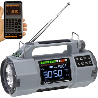 ZHIWHIS Аварийное радио с Bluetooth, Micro SD-картой, приложением, FM, ручным и батарейным питанием, для чрезвычайных ситуаций при землетрясениях и тайфунах, новинка 2025 года, динамик, воспроизведение, управление,