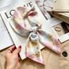 New retro plaid imitation silk small silk scarf women's high-end professional scarf shirt decorative headband tied bag silk scarf