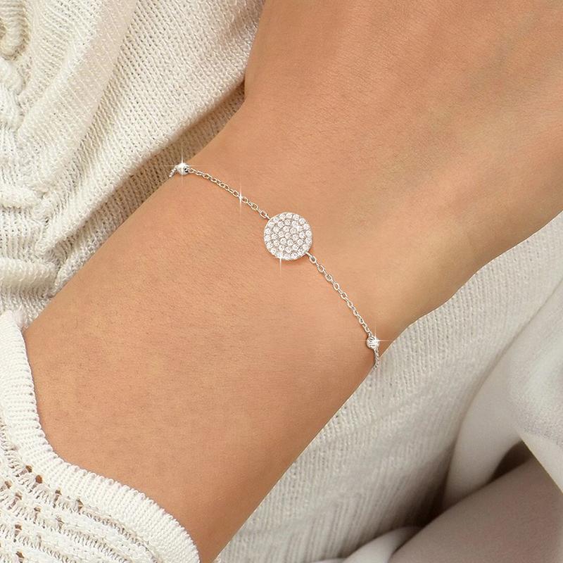 925 Sterling Silver Simplicity Fashion Round Beads Zircon Bracelet For Women Anniversary Party High Quality Fine Jewelry
