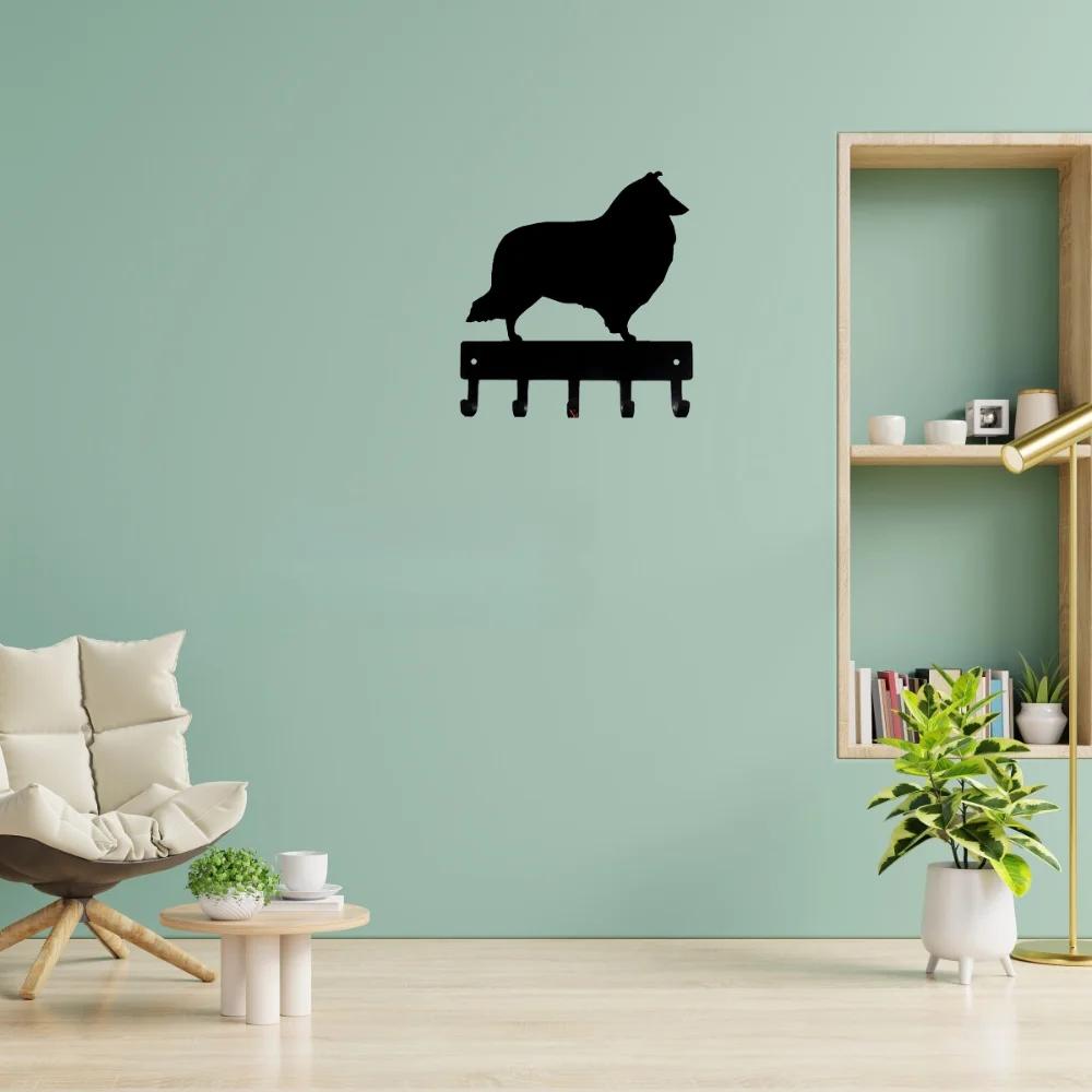 Акция Шелти Шетландская овчарка #02 Брелки для ключей и держатель для ключей для собак Маленький 6-дюймовый декор для дома Perchero Artwork