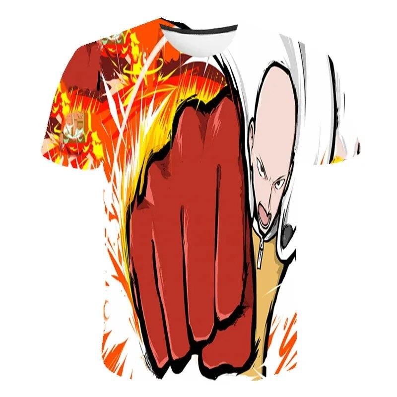 Аниме One Punch Man футболка с 3D принтом, мужские повседневные модные топы с короткими рукавами, мужские футболки с круглым вырезом, одежда оверсайз