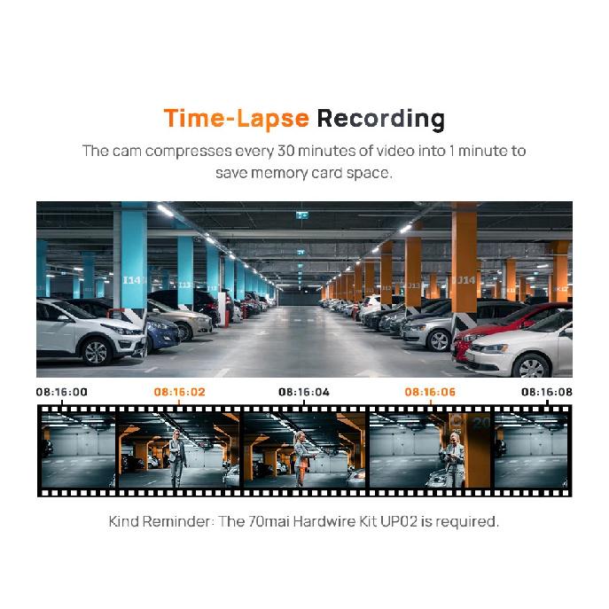Глобальный 70mai Dash Cam A200 Двухканальная запись 1080P HDR 2'' IPS экран 24H Парковочный монитор 70mai Car DVR A200 WIFI APP 130° FOV
