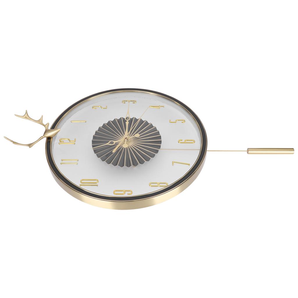 Круглые настенные часы подвесные латунные рога маятниковые часы украшение для офиса спальни