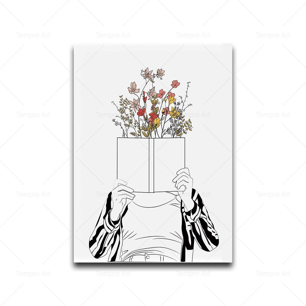 Funny Girl Reading Cocktail Coffee Posters Coffee Art Print Nordic Wall Art Canvas Painting Pictures Kitchen Cafe Bar Home Decor