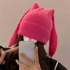 Long Ears Rabbit Knitted Hat Winter Warm Pullover Hat Cute Earflap Hat  Women