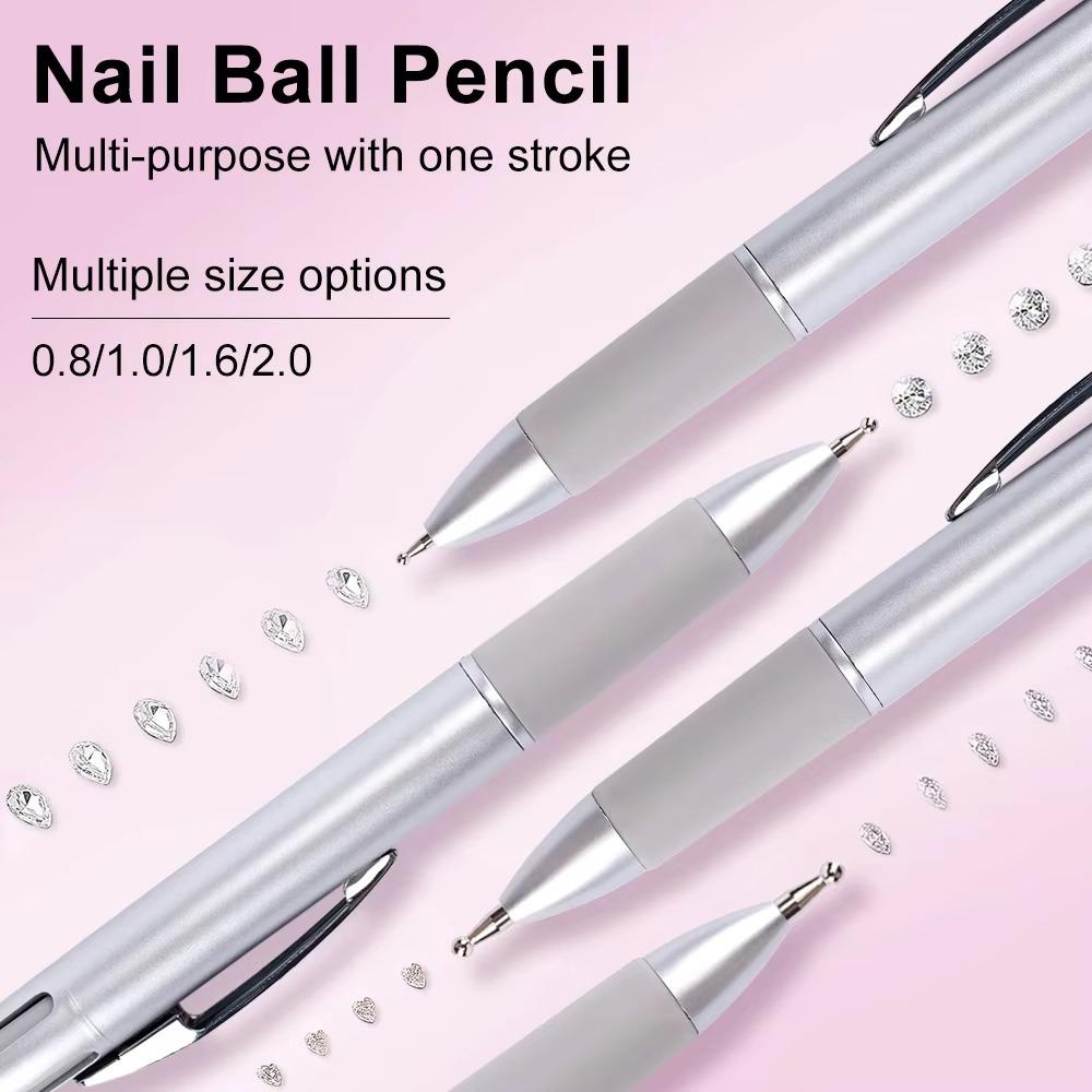 Ballpoint Pen Design Nail Dotting Pen Press Type Professional Nail Art Tool Rhinestone Picker