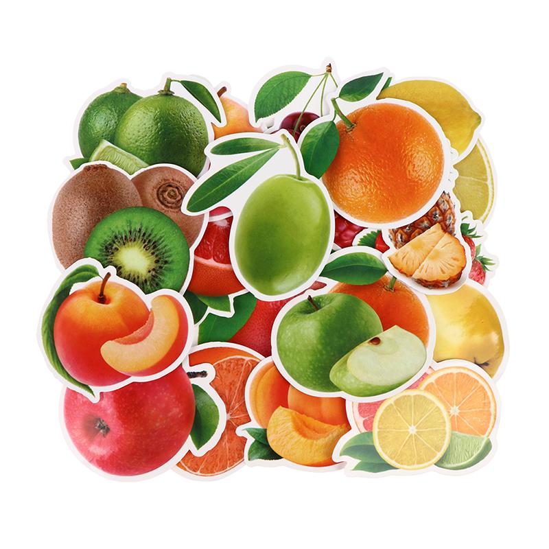 50 Pcs Fruits Stickers For Kitchen Baking Cup Dish Refrigerator Fruit Sticker