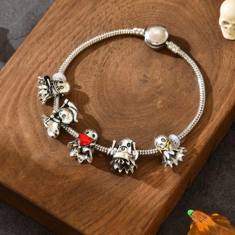 Halloween Pumpkin Bracelet Ornaments Niche Premium Hip Hop Cold Metal Ghost Bracelet