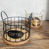 Coffee Capsule Fruit Basket with Wooden Base Cup Large Capacity Counter K Storage Holder Nuts Storage Organizer Bar