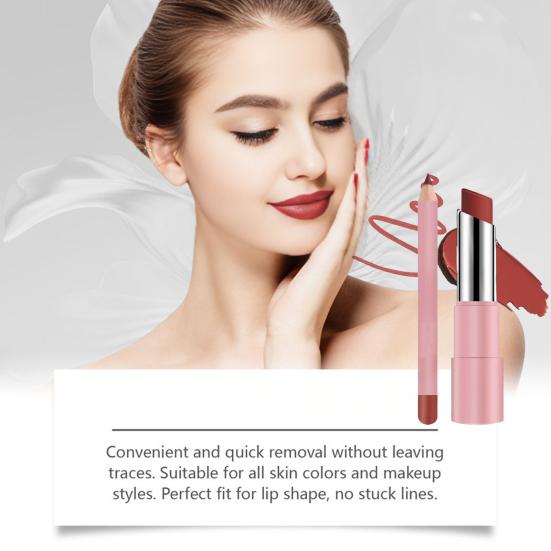 Набор бальзама для губ и карандаша для губ Стойкая водостойкая матовая помада Не скатывающаяся помада Многофункциональный усилитель блеска для губ