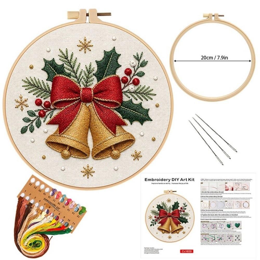 Santa Claus Christmas Embroidery Kit Handmade DIY Embroidery Kit Cross Stitch Set Indoor