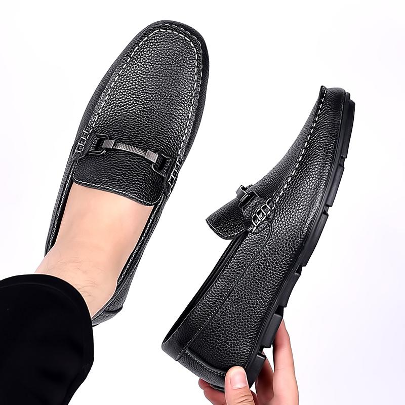 Мода 2024 года, повседневная обувь из натуральной кожи, итальянские мужские мокасины, дышащие мужские туфли для вождения, повседневная офисная официальная обувь