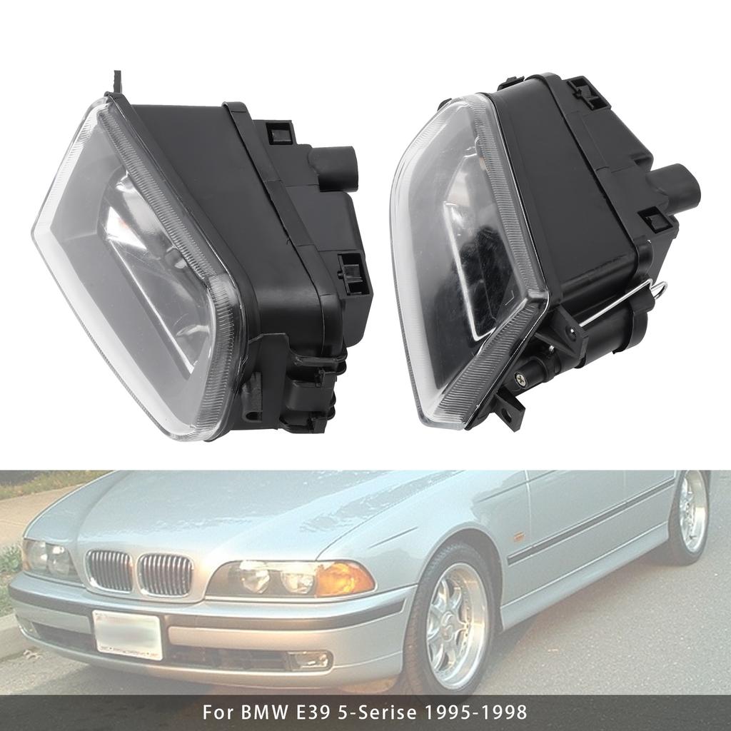 Pair Front Bumper Fog Light Lamp Housing Shell For BMW E39 5-Serise 1995-1998