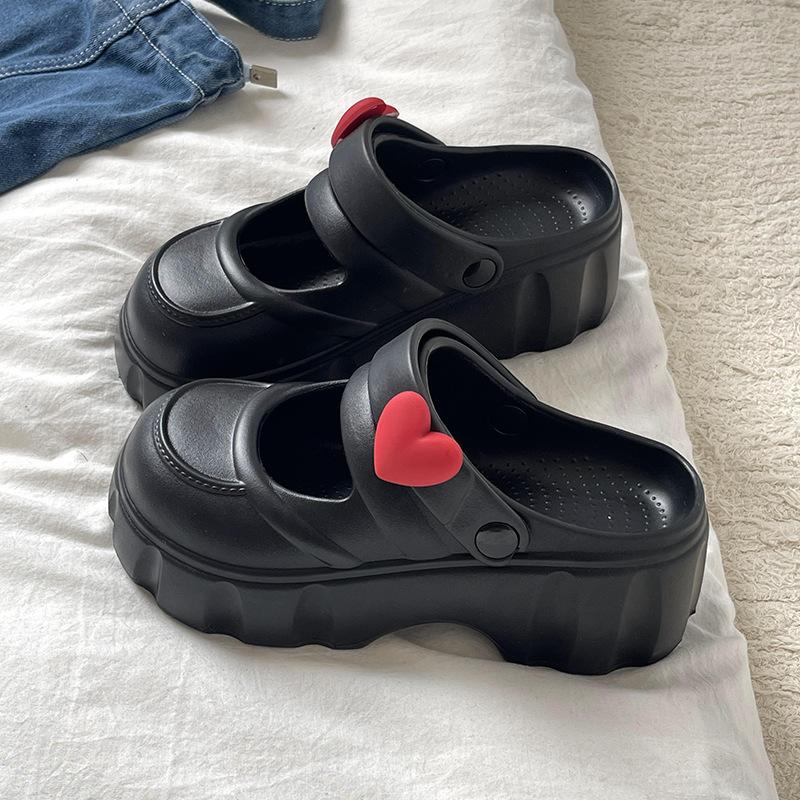 Женские летние сандалии на платформе из ЭВА 2025 Новая мода Закрытый носок Нескользящие Пляжные шлепанцы Женские Легкие На толстой подошве Мэри Джейн