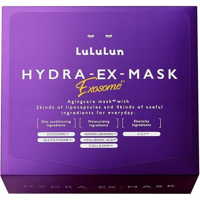 LuLuLun Hydra EX Маска для лица с экзосомами 28 листов Упаковка Листовая Маска для лица Красота Увлажнение Отшелушивание Лосьон Антивозрастная